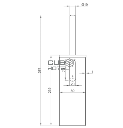 Escova WC de Parede Inox Escovado 